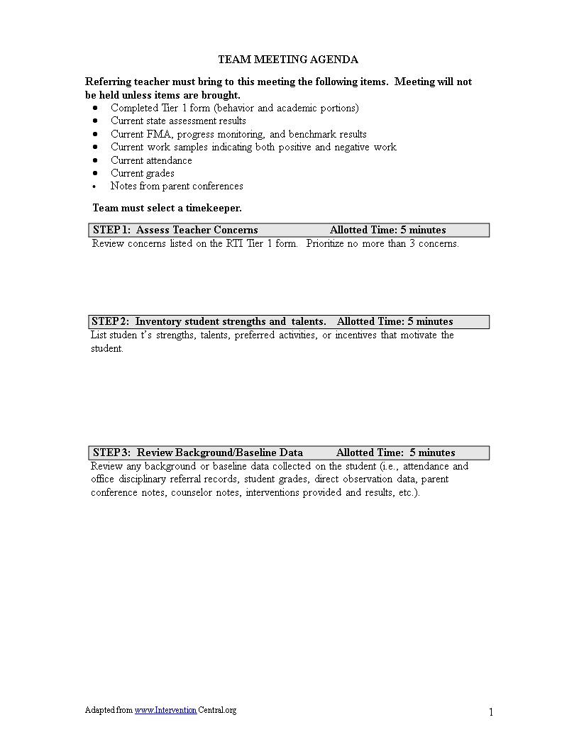 Teacher Team Meeting Agenda Template from www.allbusinesstemplates.com