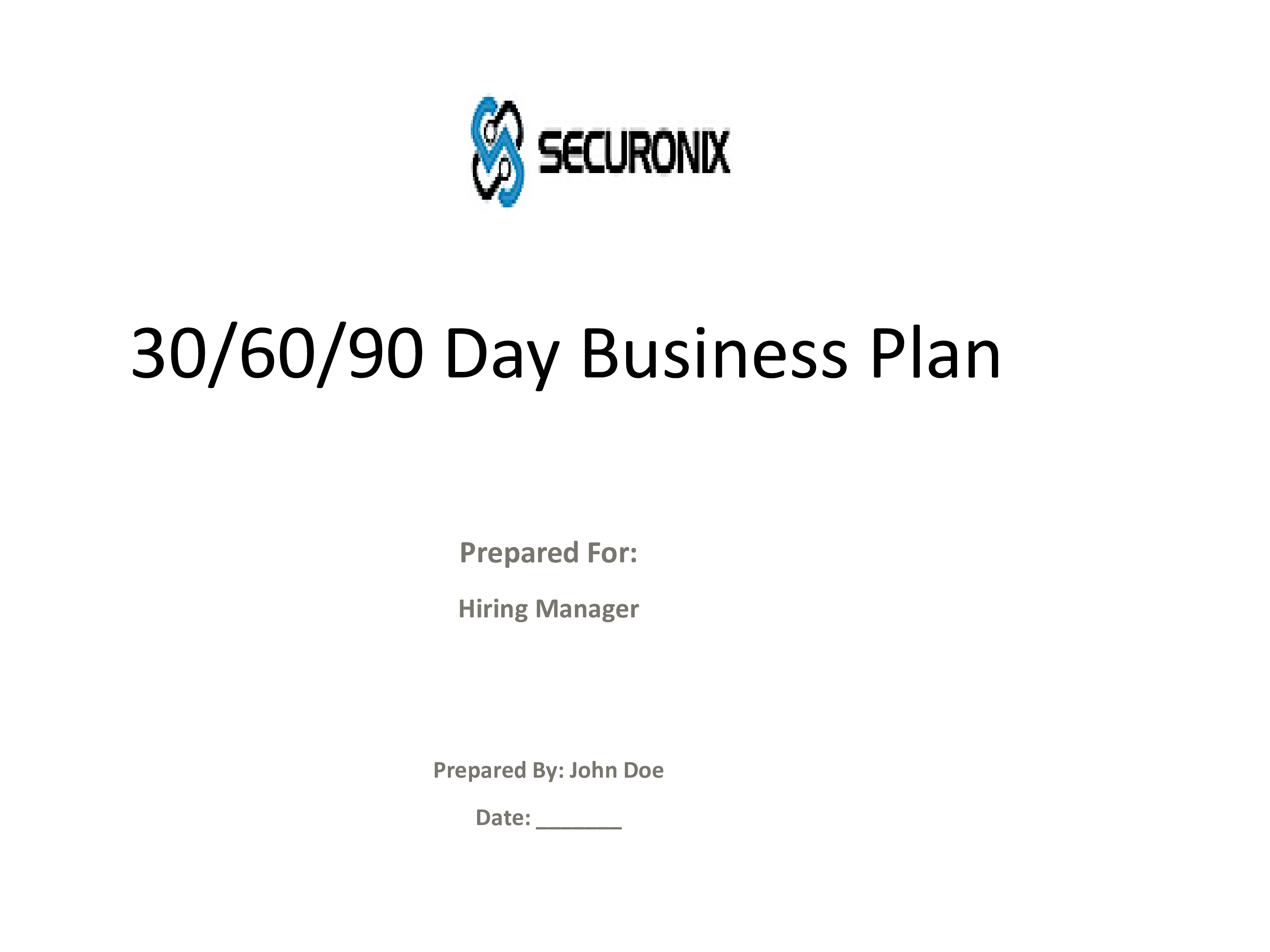 90 Day Business Plan 模板