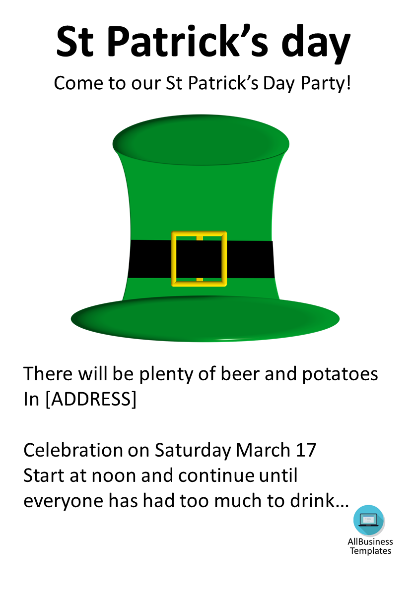 st patricks day poster voorbeeld afbeelding 