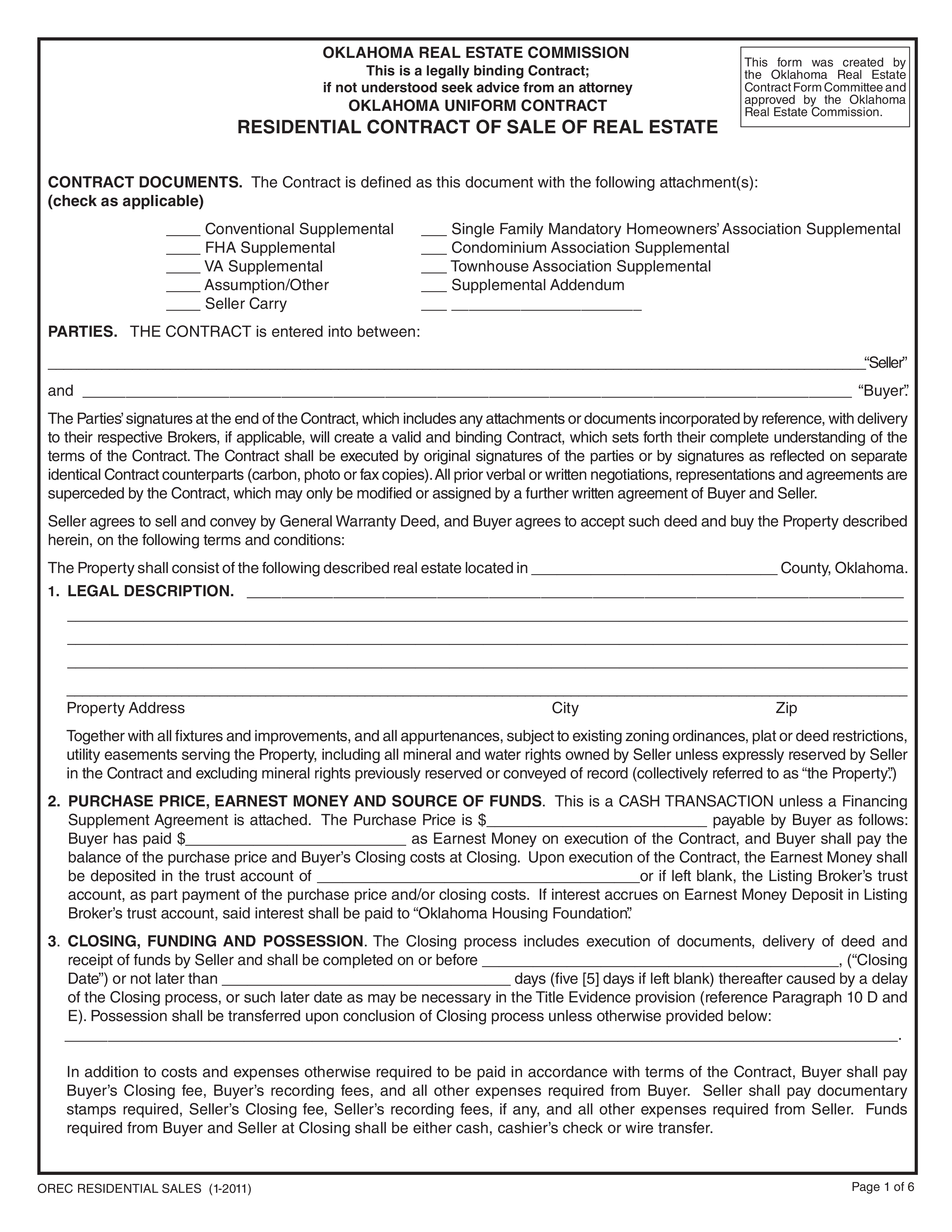 residential sales template