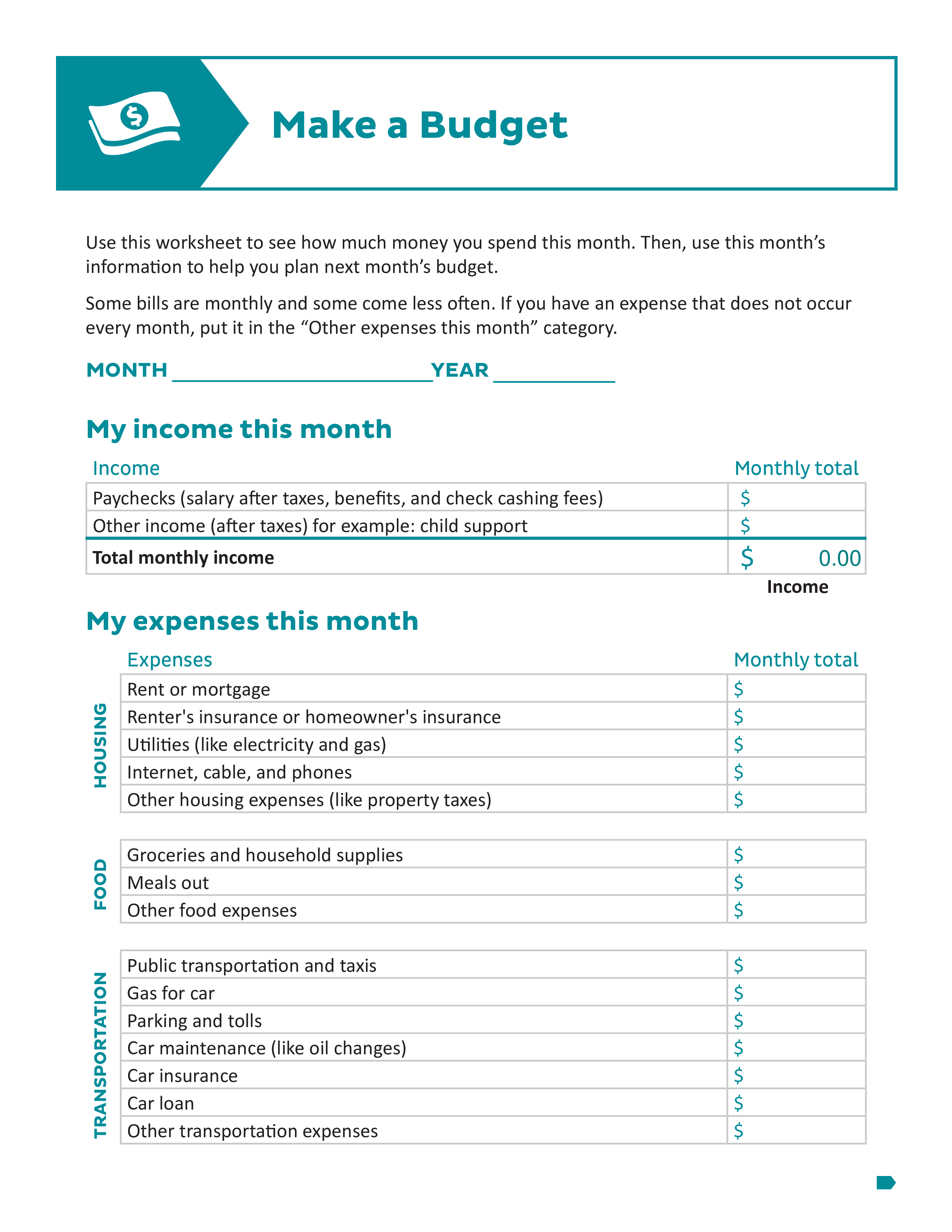 make budget worksheet voorbeeld afbeelding 