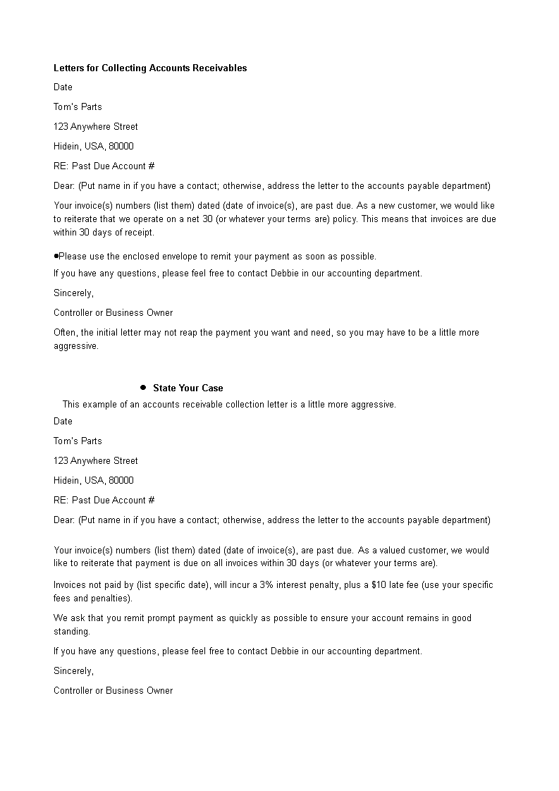 Accounts Receivable Letter To Customer from www.allbusinesstemplates.com