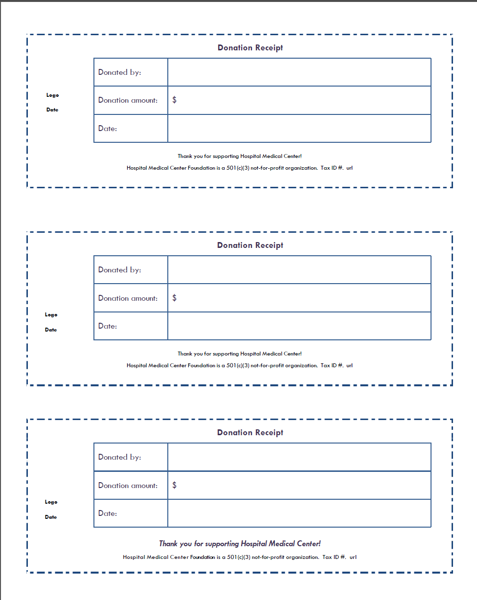 donation receipt template template