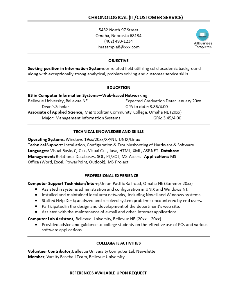 Customer Service Representative Resume main image