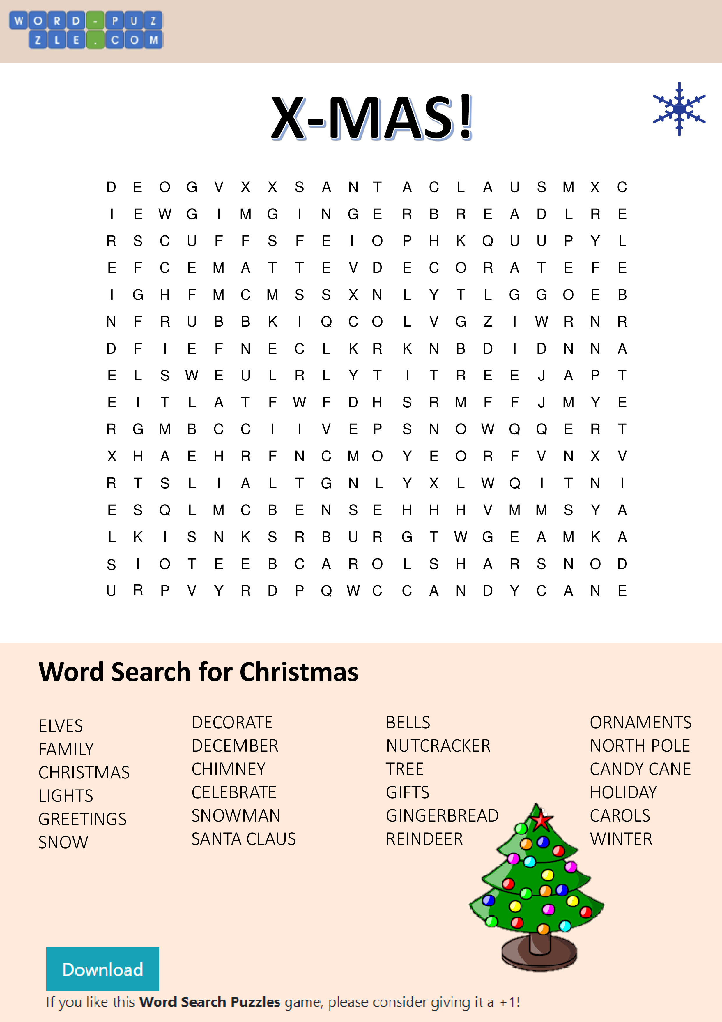 christmas word search voorbeeld afbeelding 