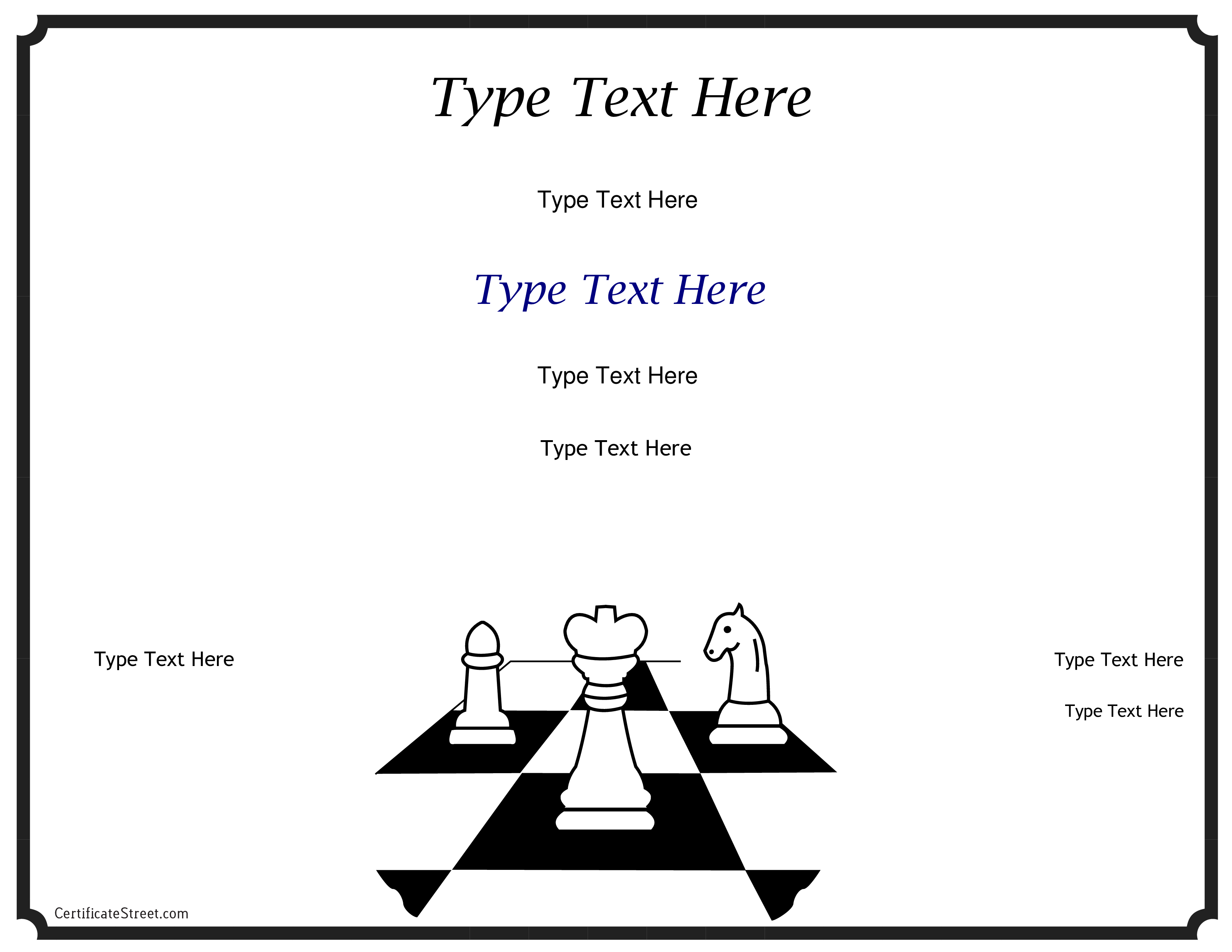 chess award certifaicate modèles