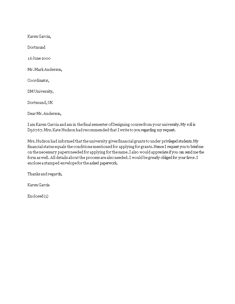 how to write a letter for grant application