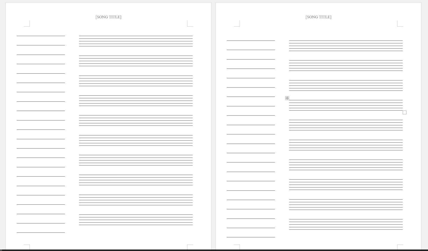 music staff sheet 10 lines with notes modèles