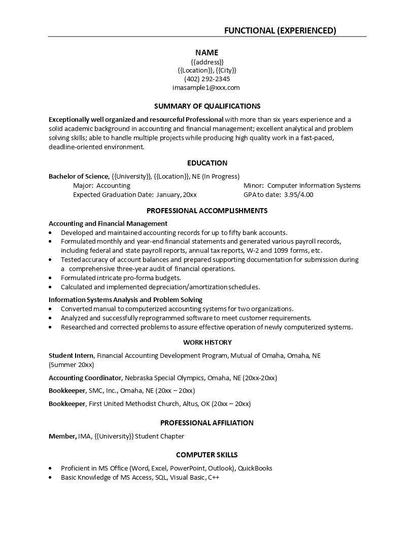 Office Accountant Resume Format main image