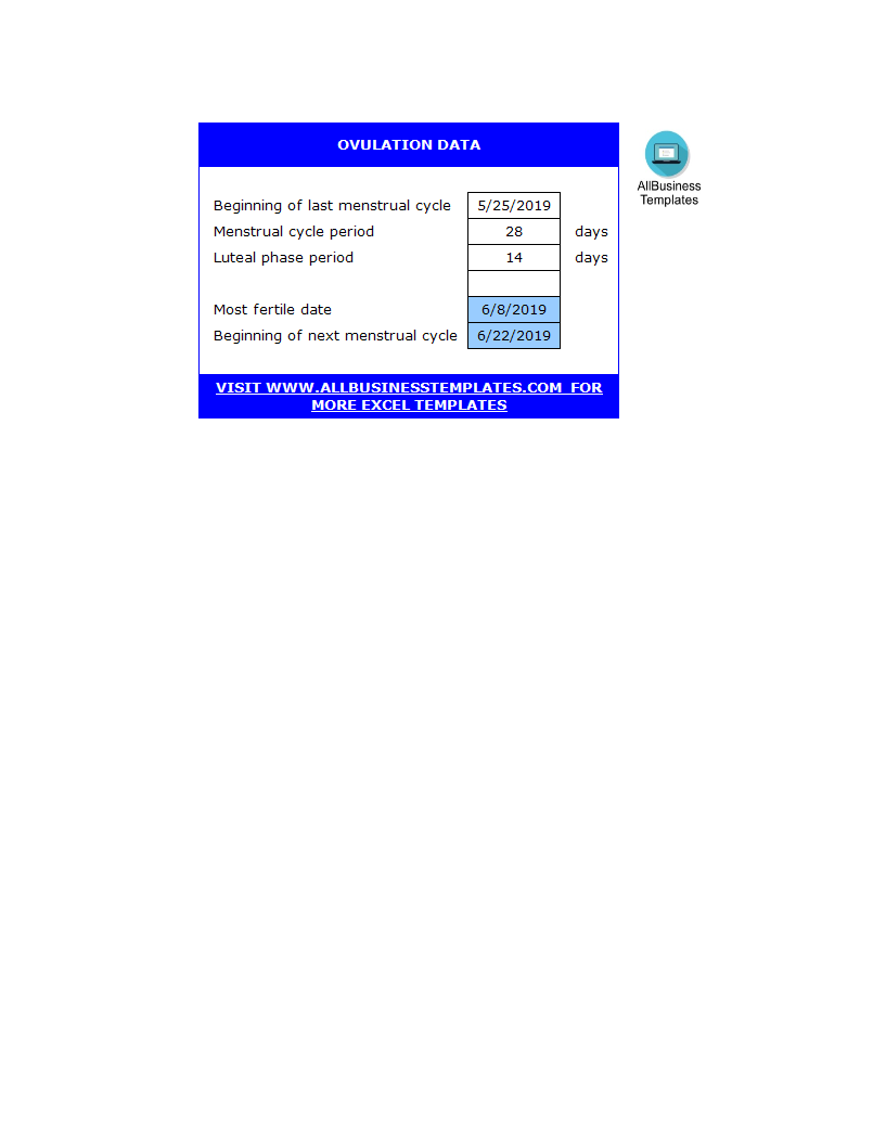 Ovulation Calculator 模板