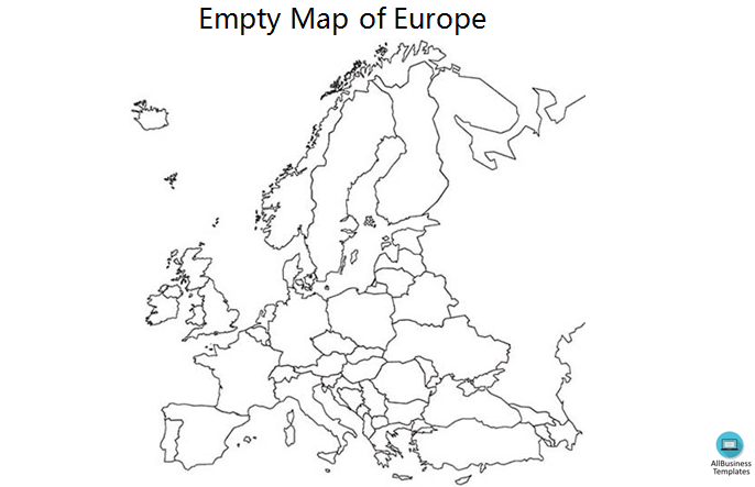 empty map of europe outline template