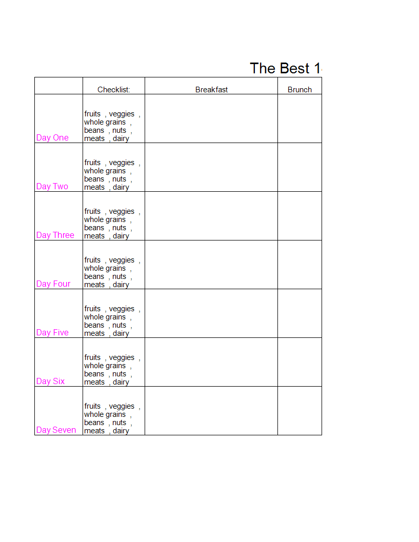 weekly meal plan sheet plantilla imagen principal