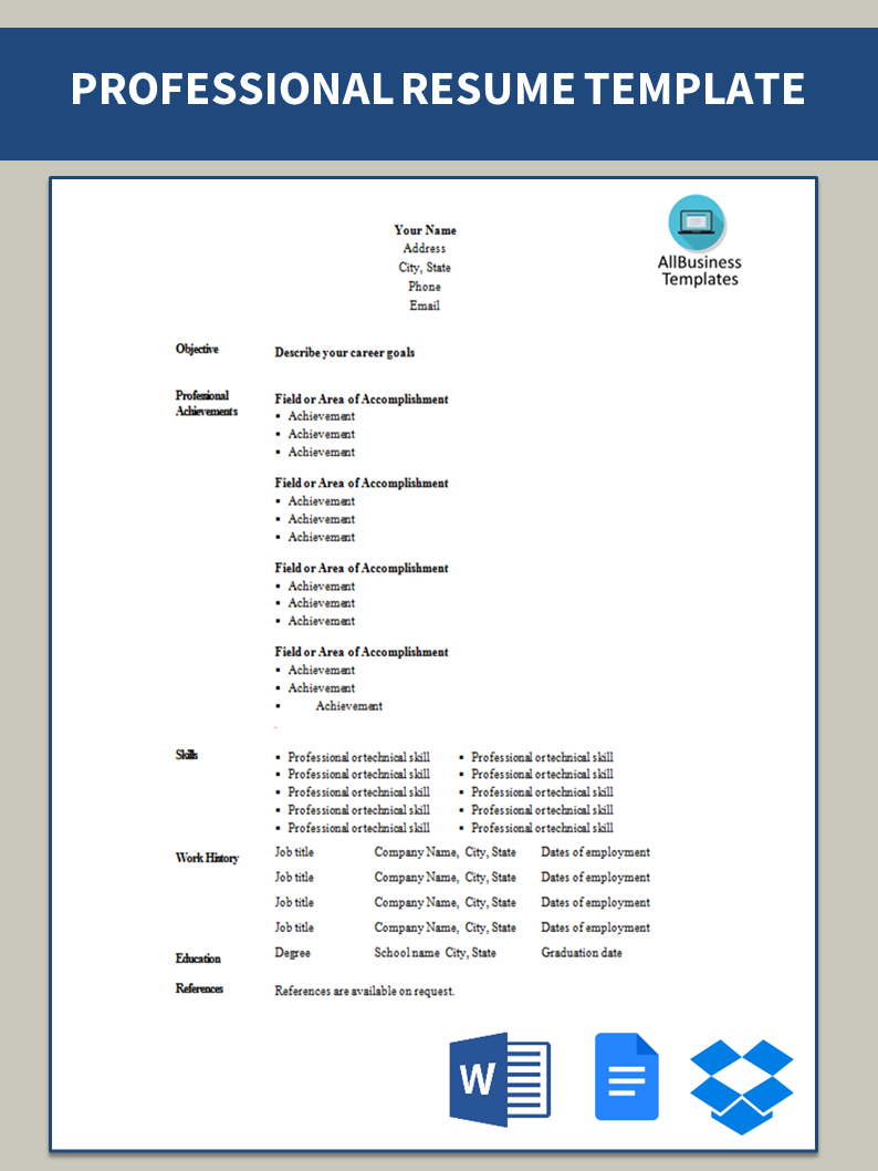 professional resume form template template