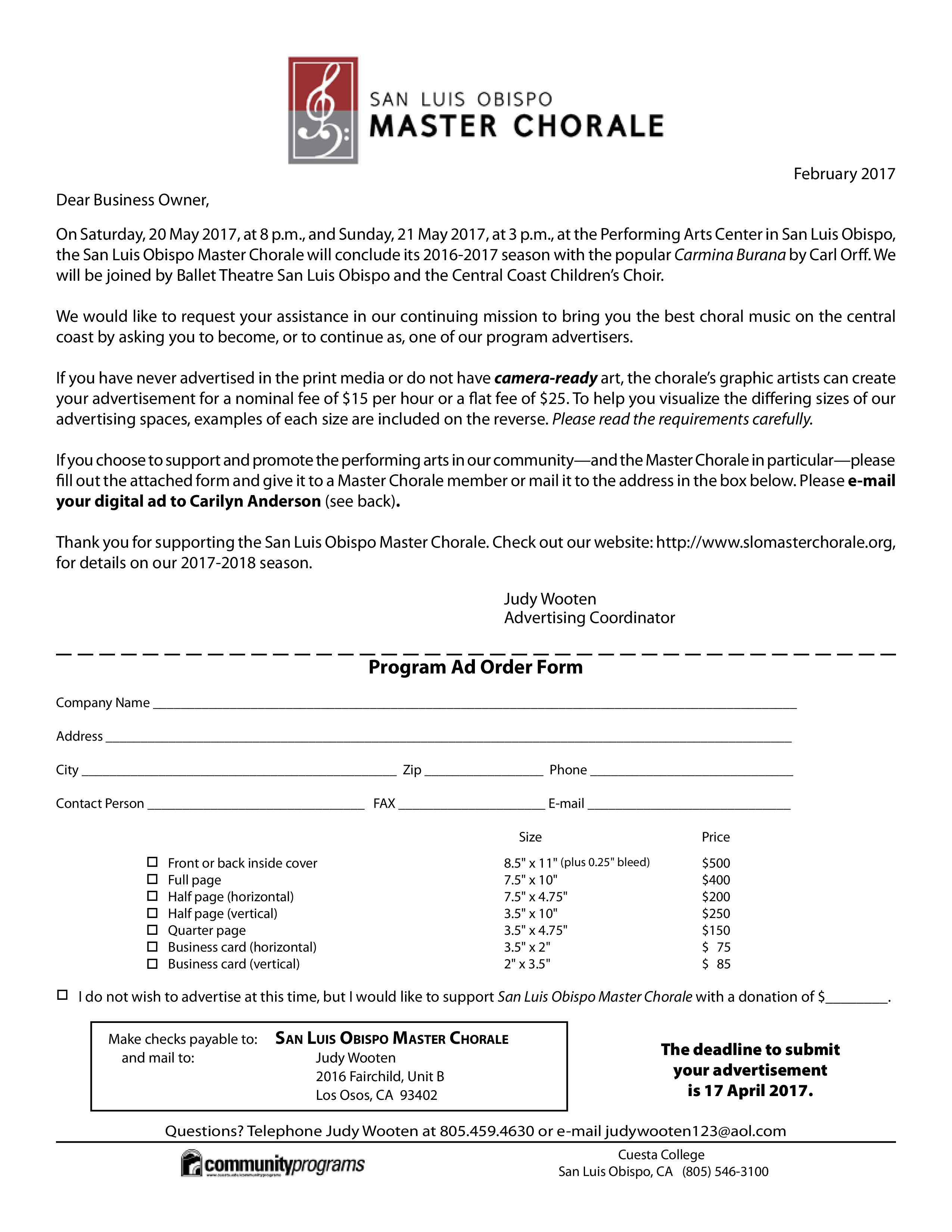advertising order form sheet template