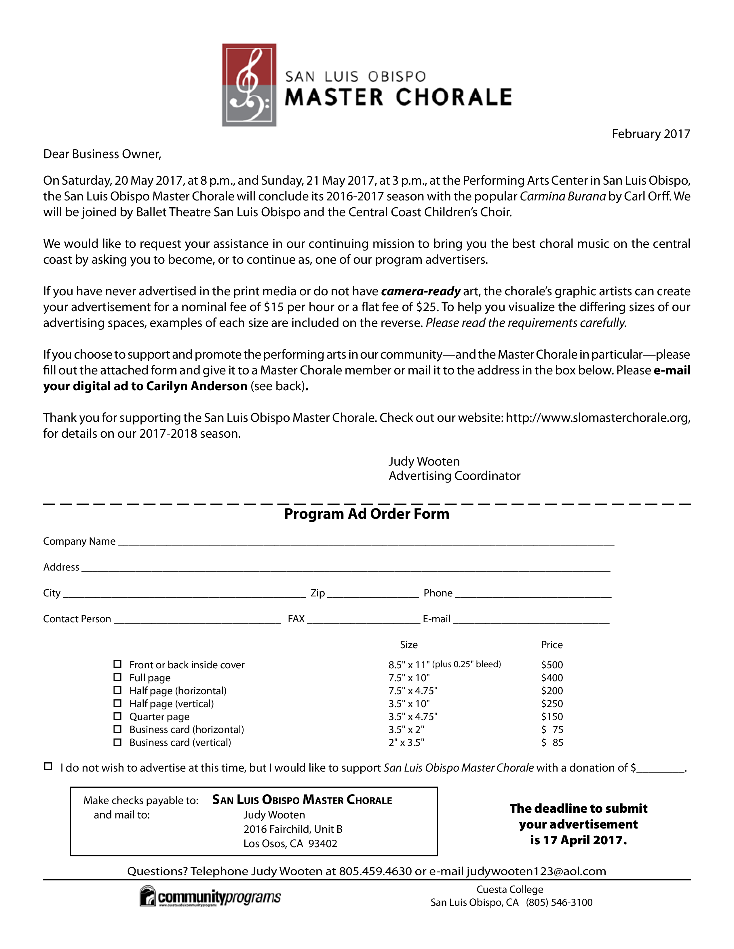 Advertising Order Form Sheet main image