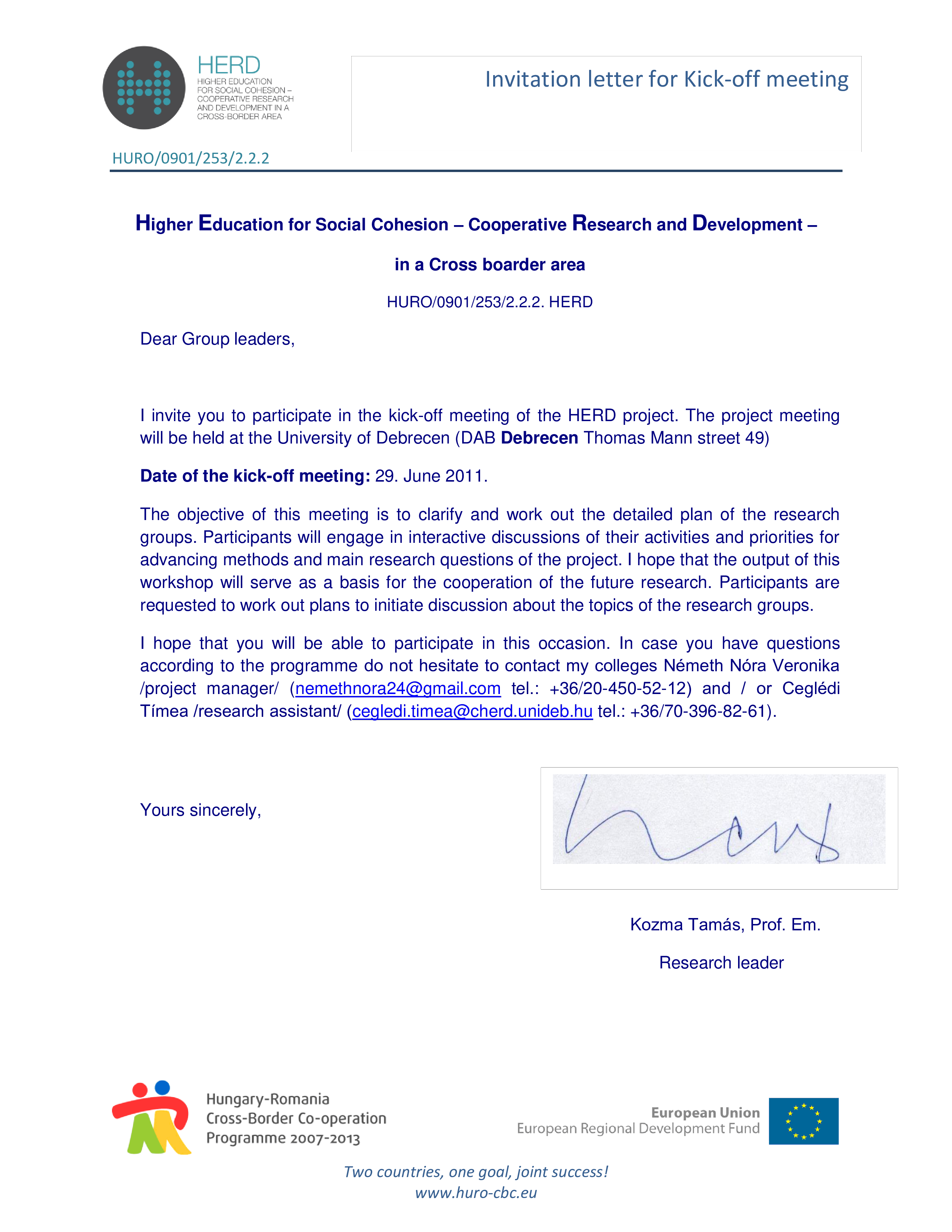 invitation meeting business letter template