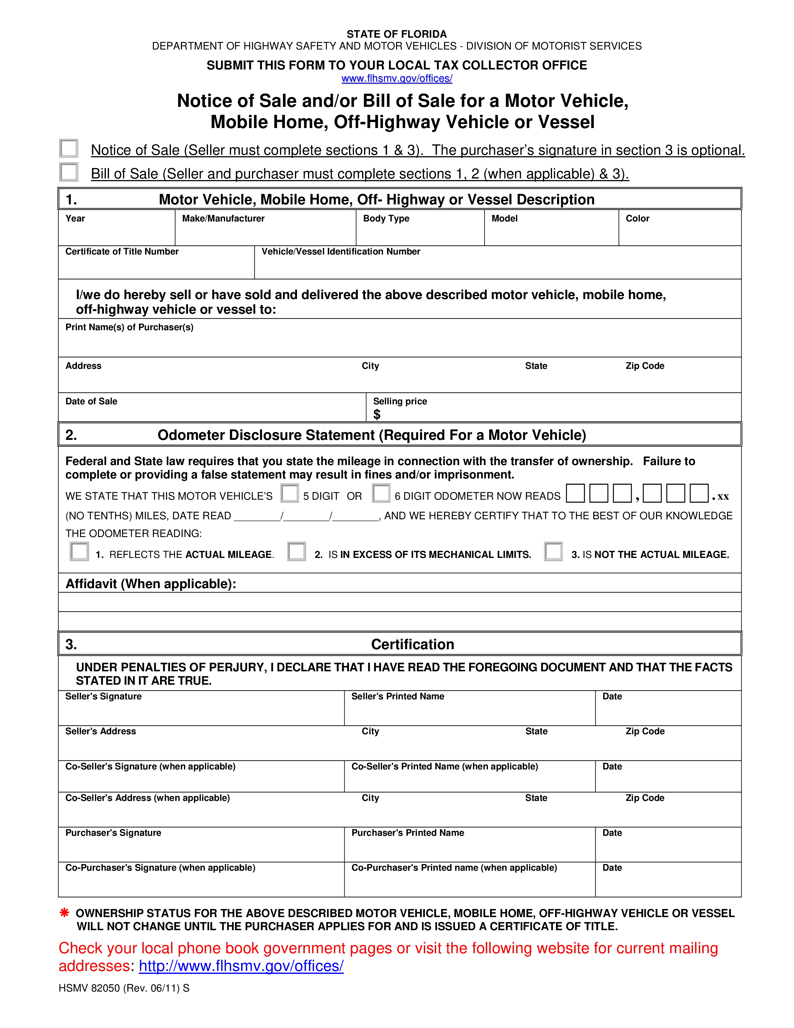 Legal Automobile Bill Of Sale main image