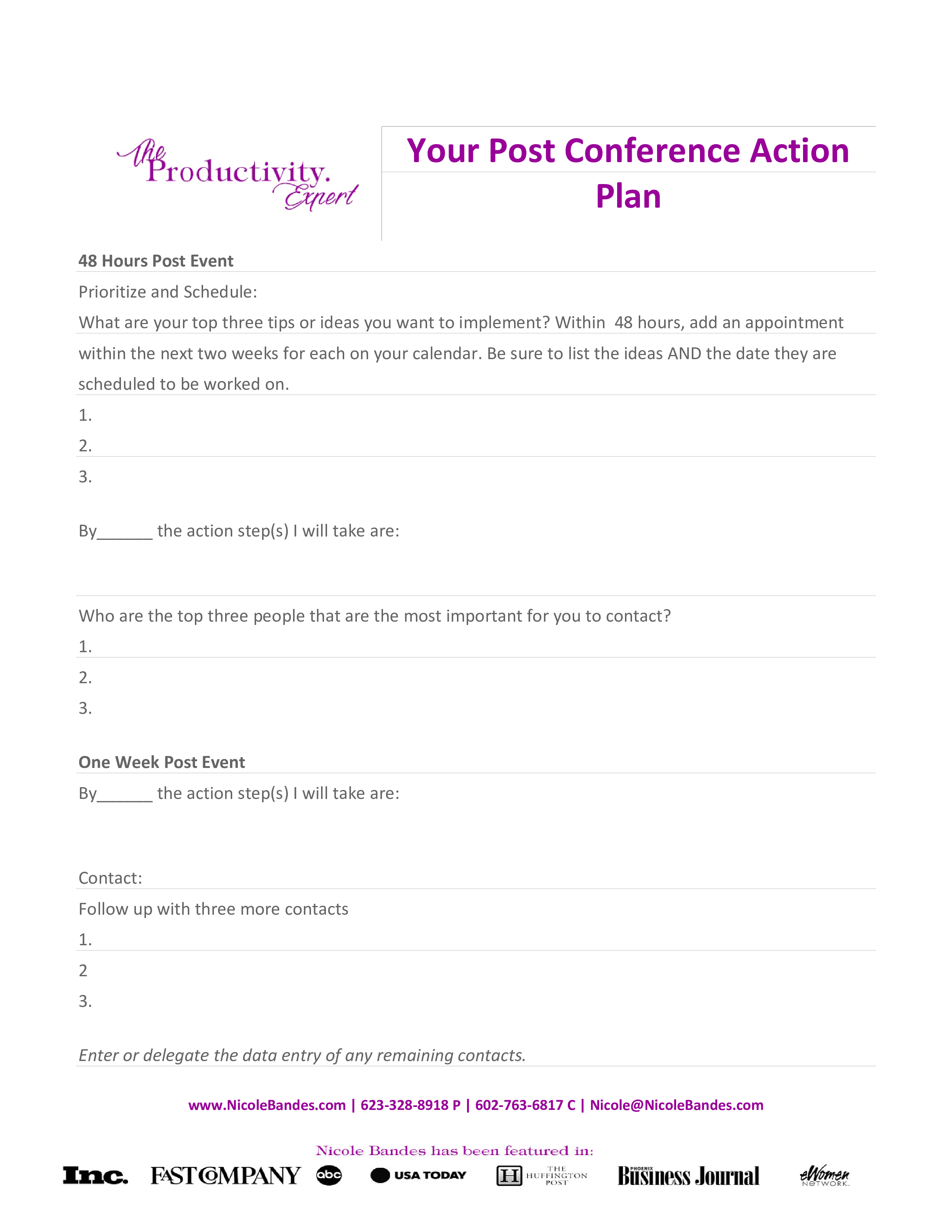 post event action plan template