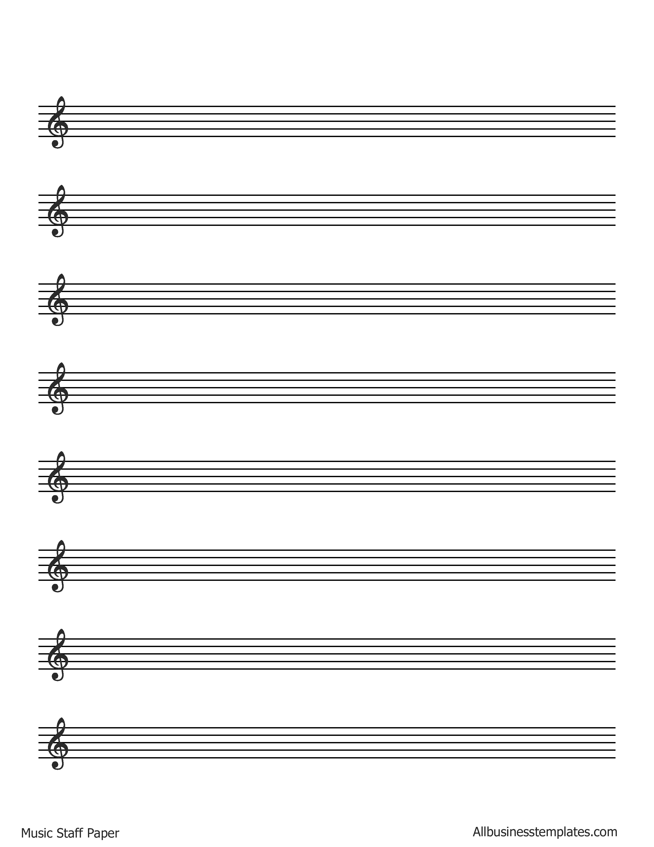 Music Staff Free Printable With Bars
