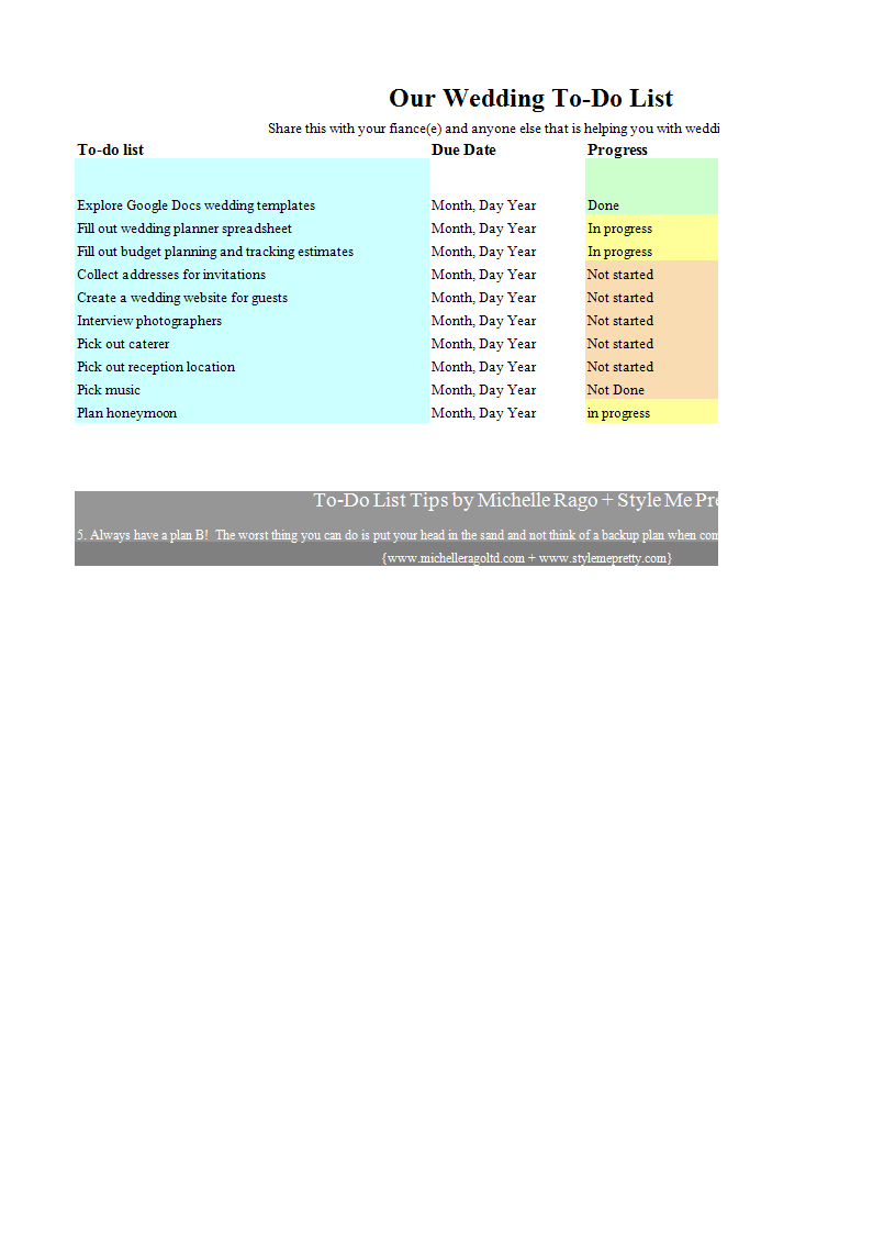 wedding guest list template sheet in excel Hauptschablonenbild