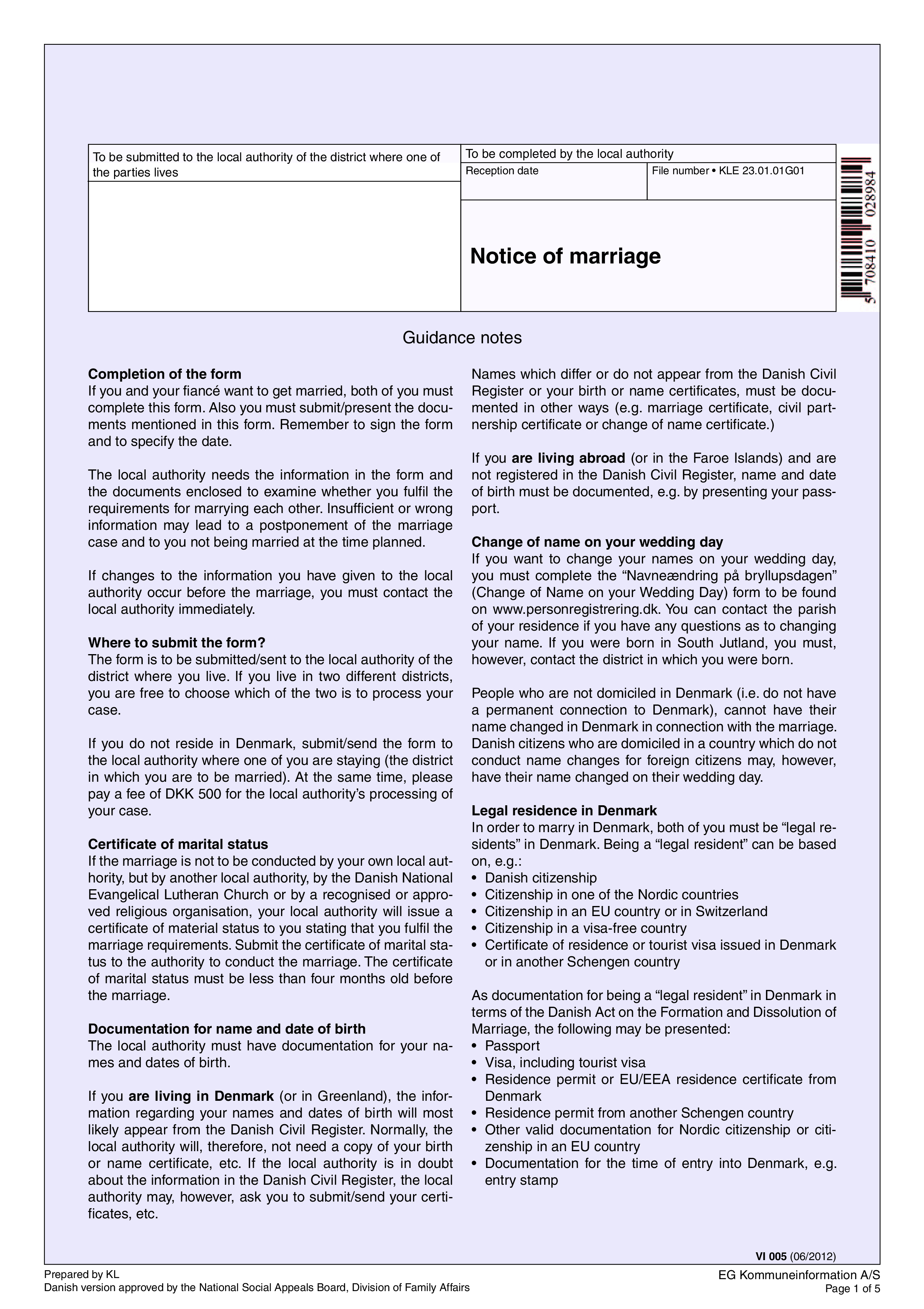 marriage separation notice template