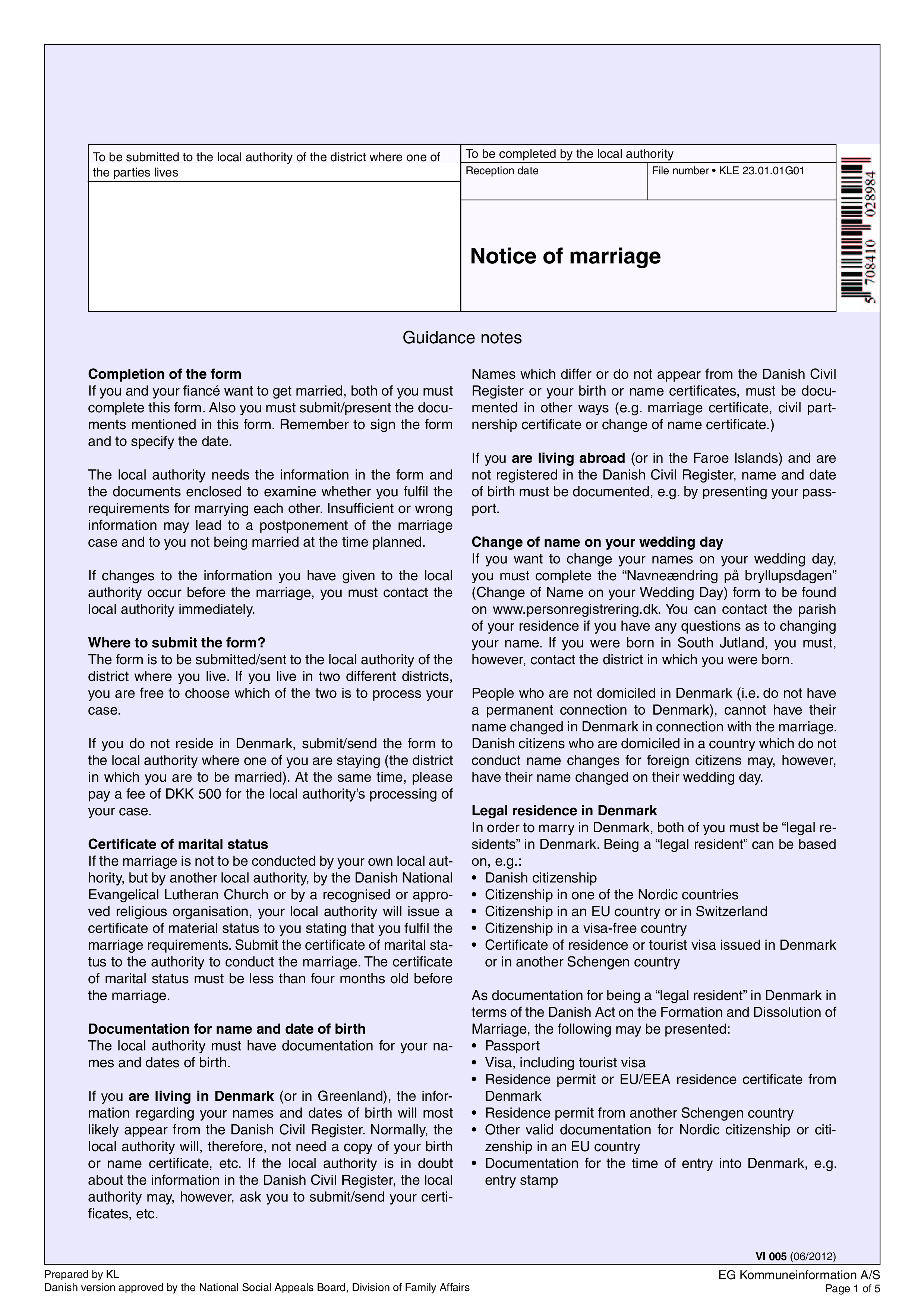 marriage separation notice modèles