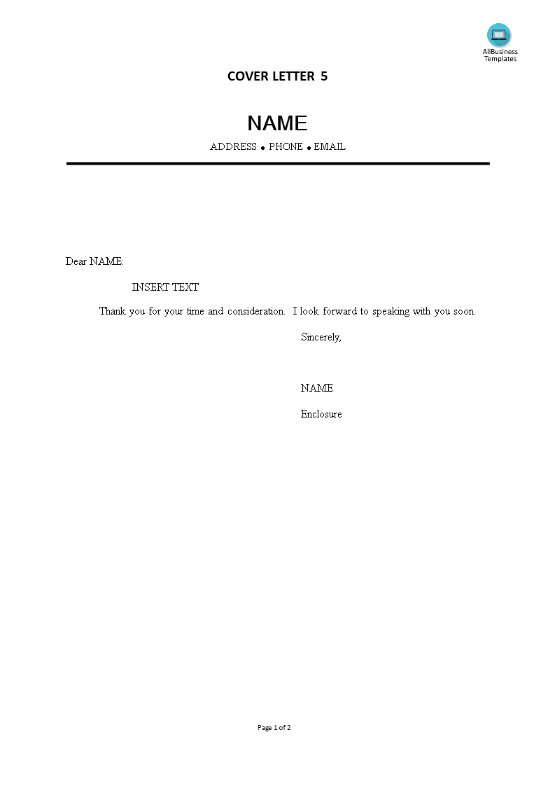 job application cover letter template Hauptschablonenbild