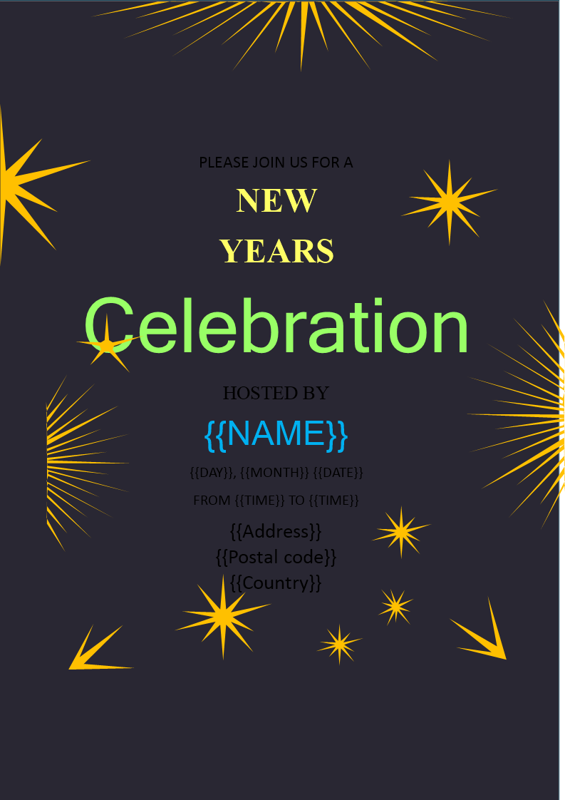 new year reception invitation plantilla imagen principal