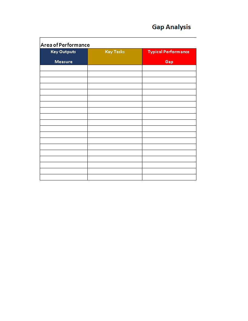 gap analysis template in excel plantilla imagen principal