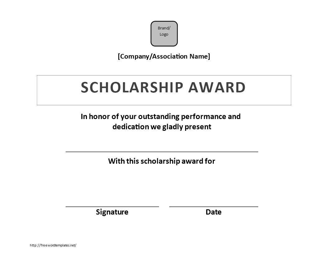 scholarship certificate award template