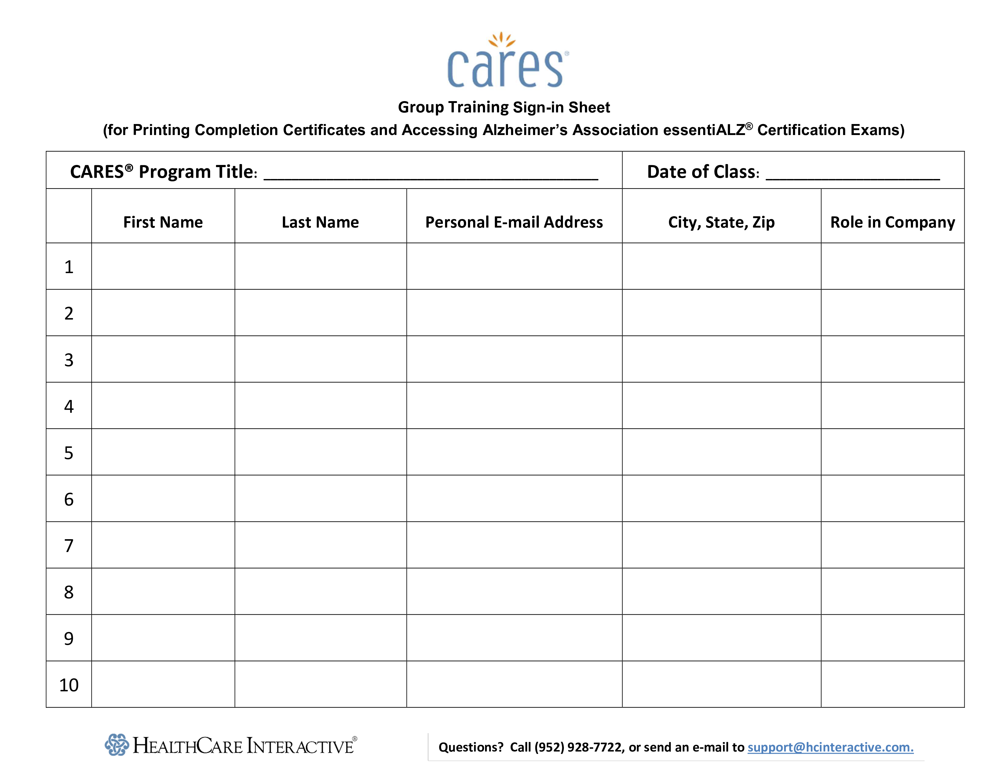 Group Training Sign In Sheet main image