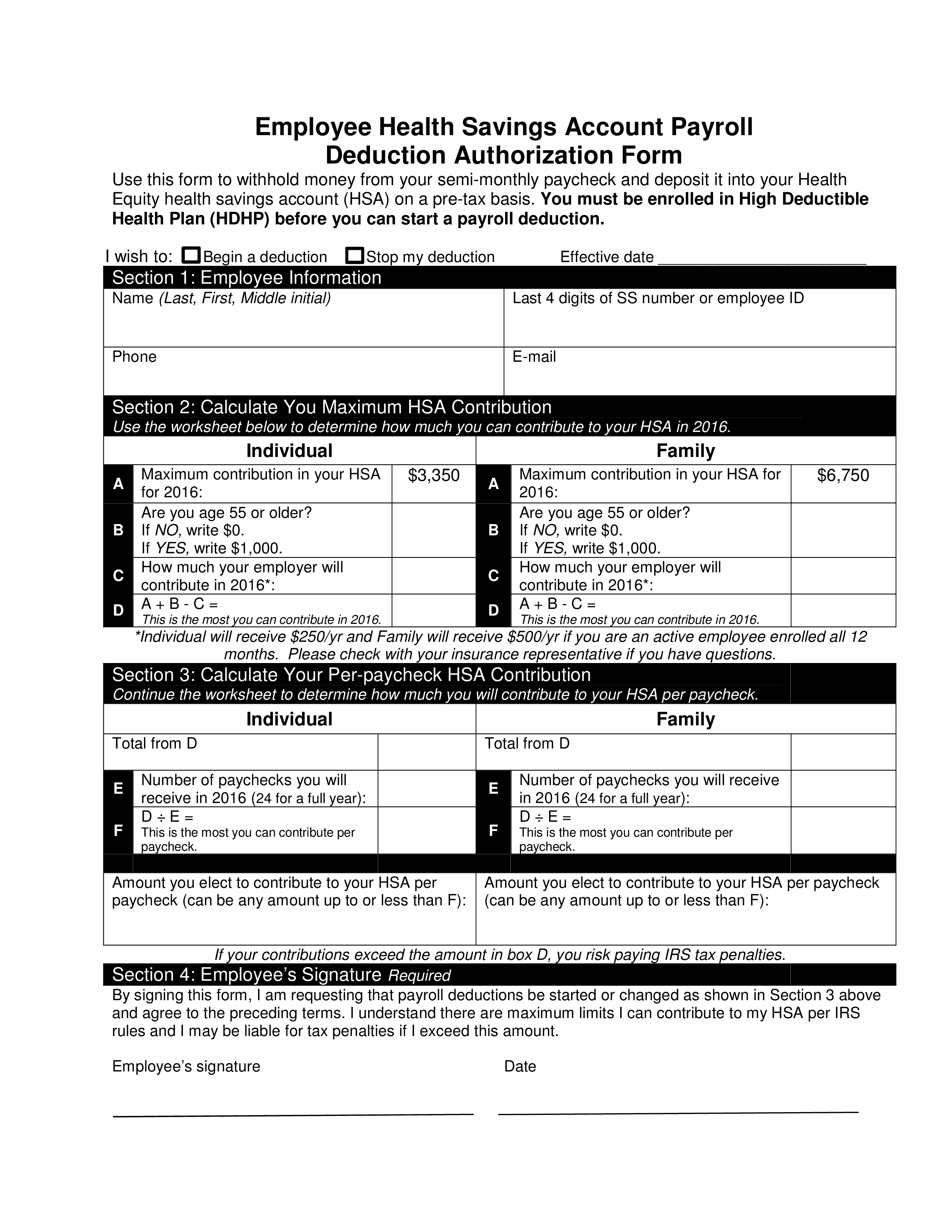 employee health payroll deduction form Hauptschablonenbild