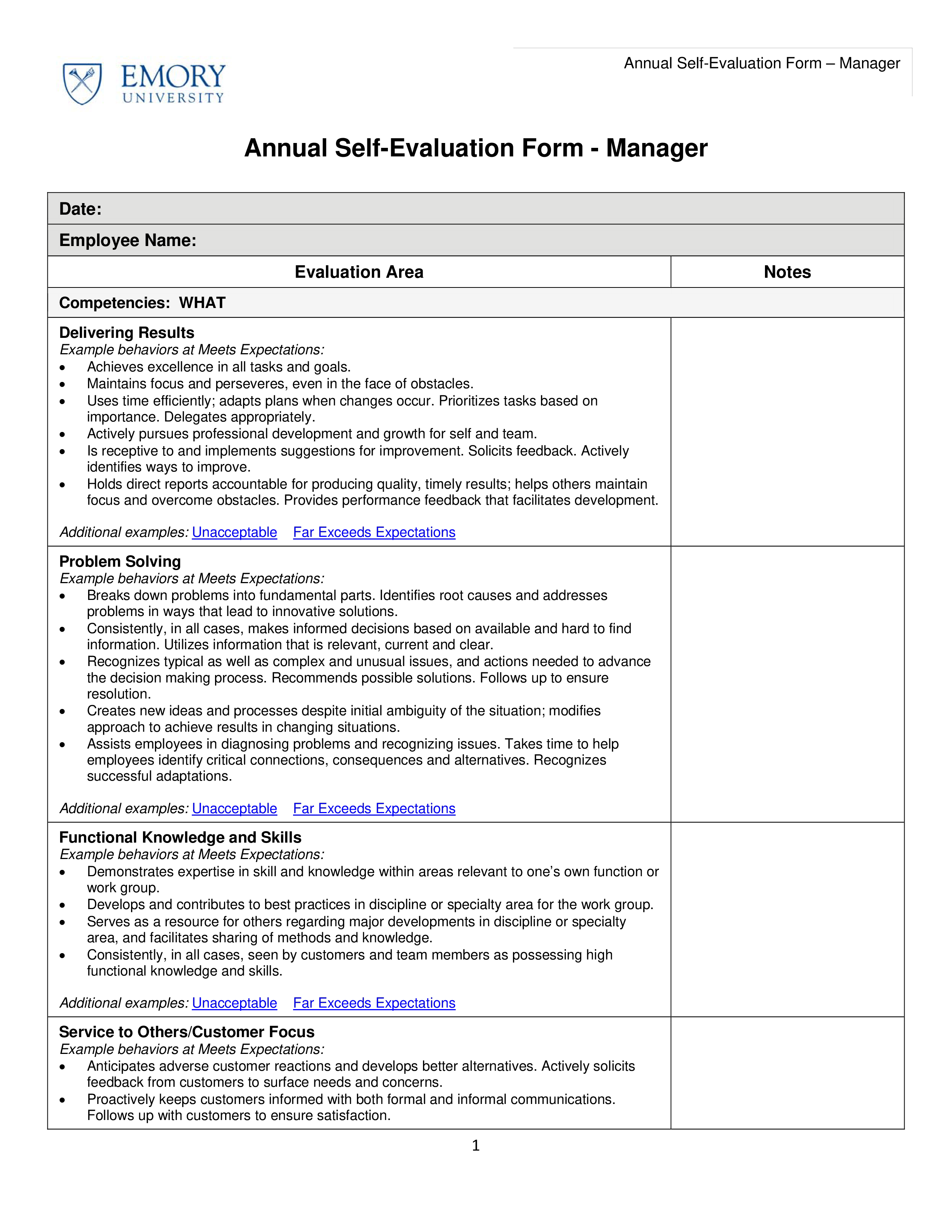 annual self evaluation sample voorbeeld afbeelding 