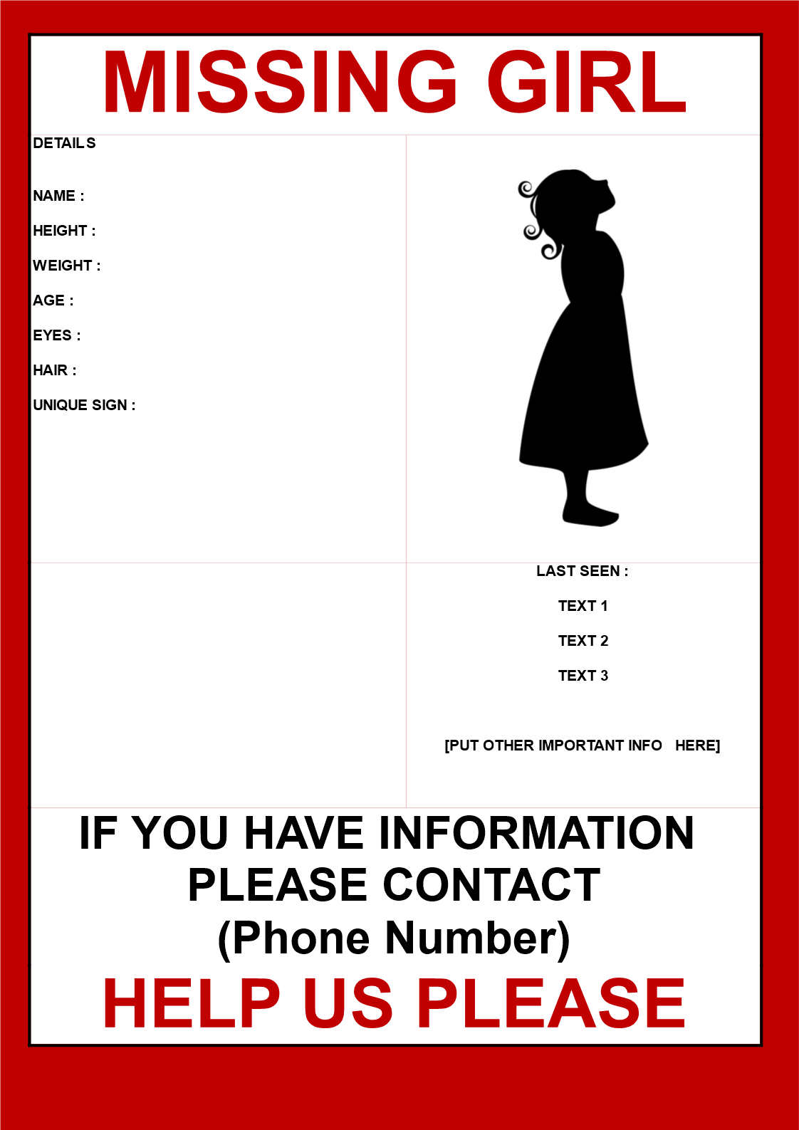 missing girl template plantilla imagen principal