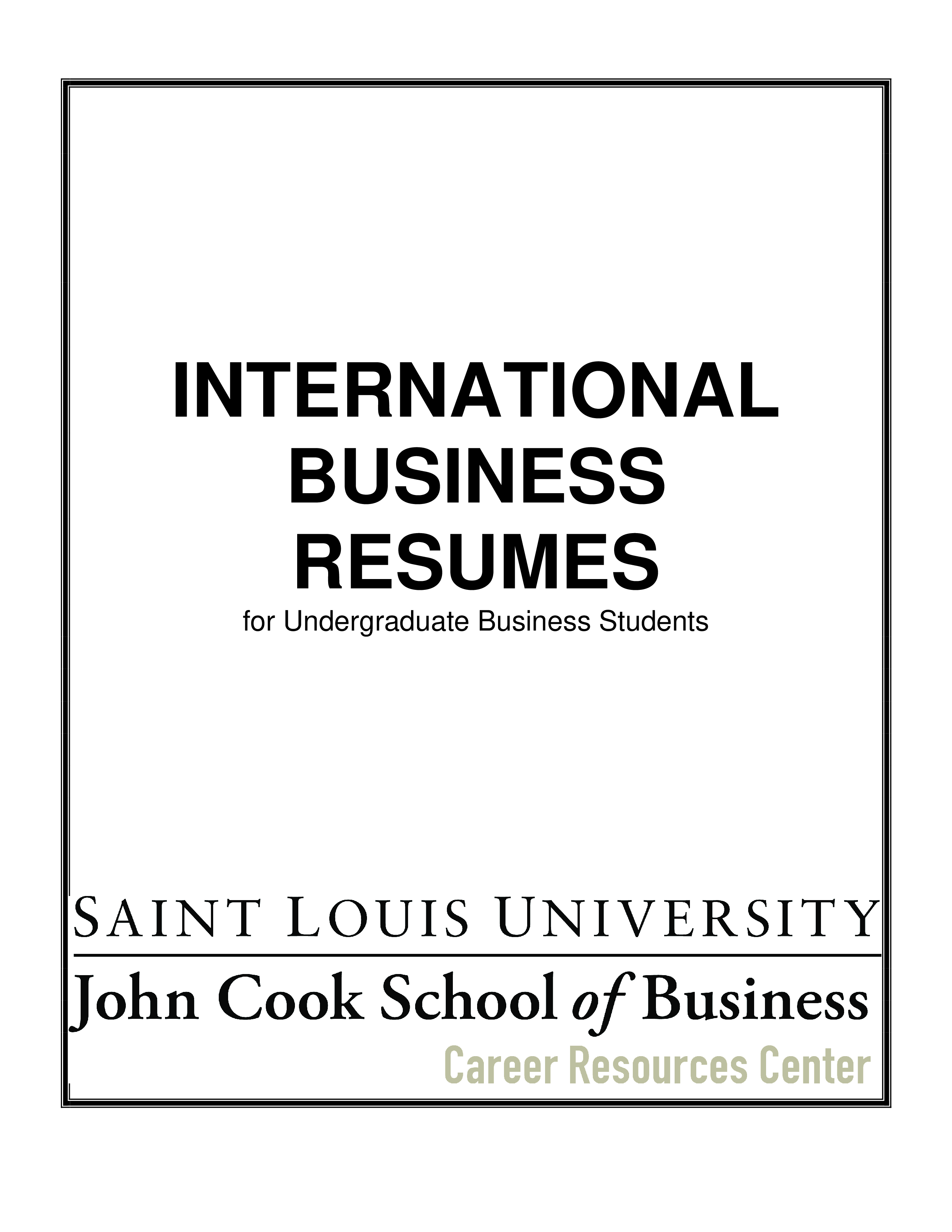 International Business Resume main image