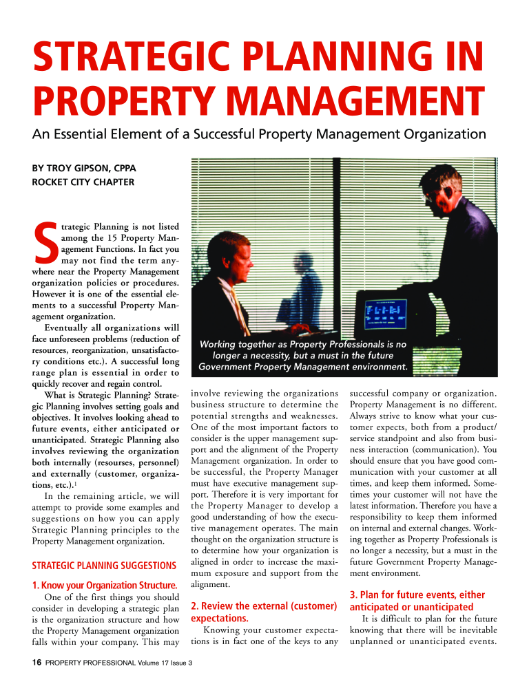 strategic property management plan modèles