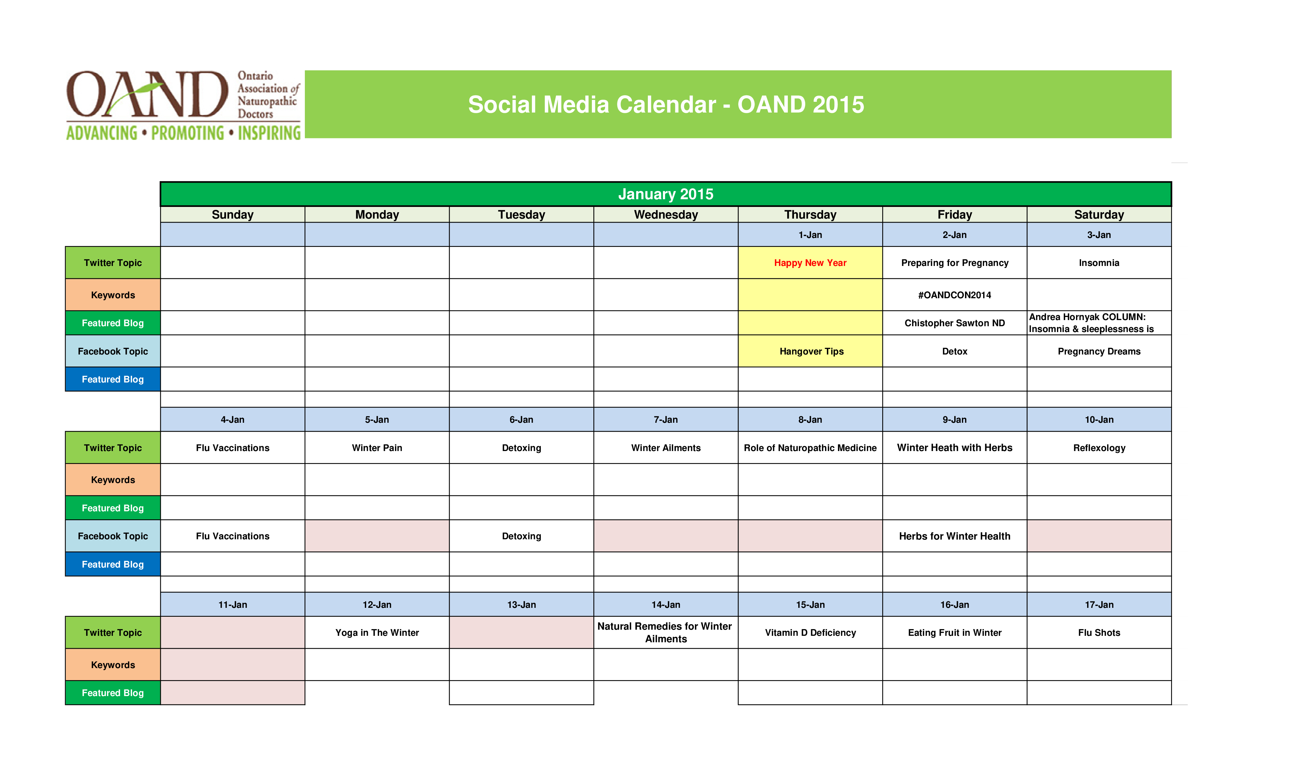 Content Marketing Editorial Calendar Templates at