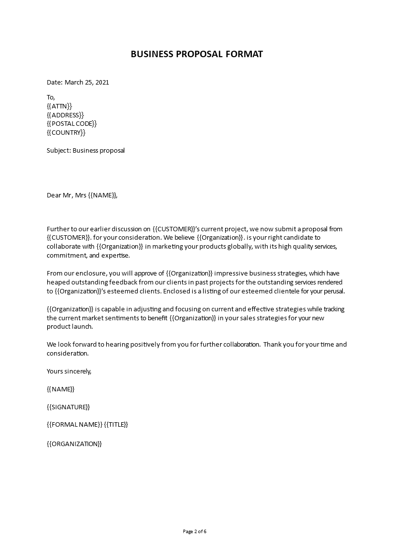 sample formal proposal letter voorbeeld afbeelding 