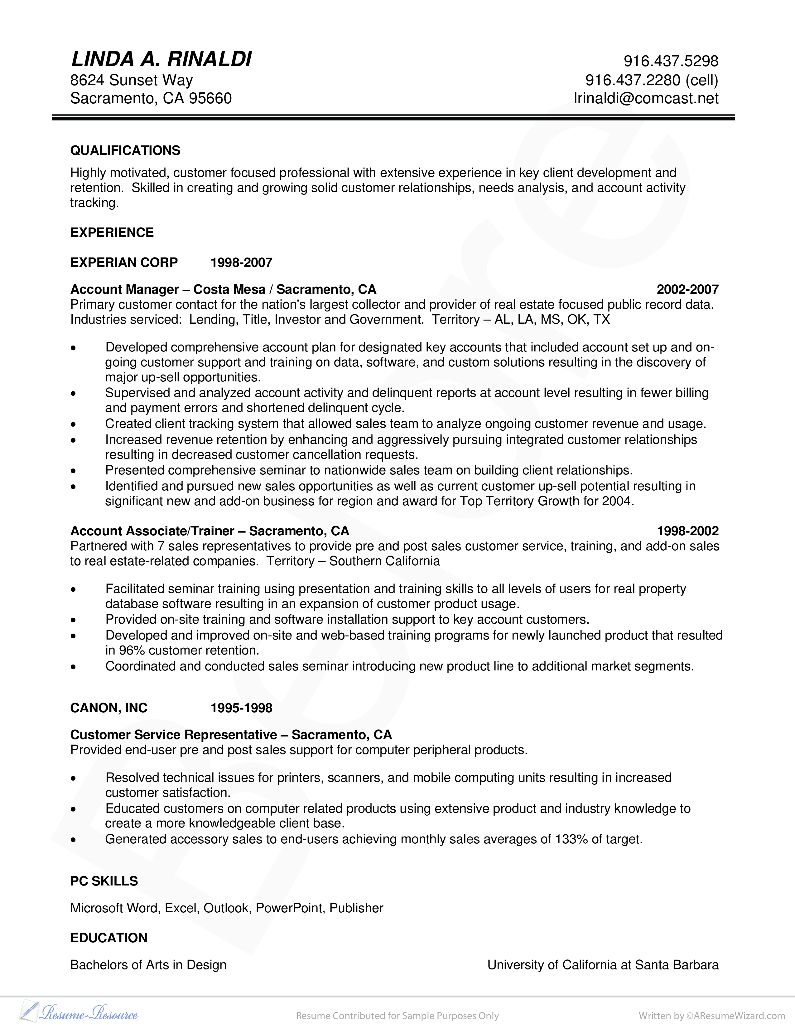 Account Management Resume | Templates at ...