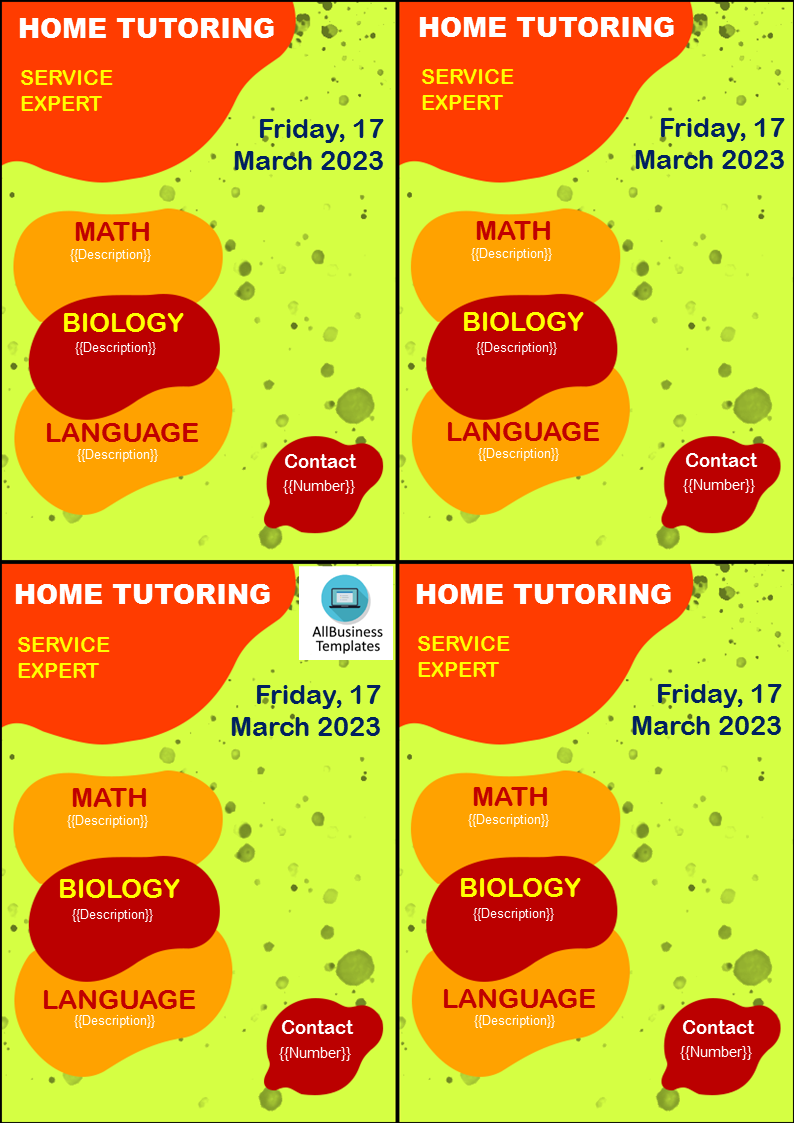 tutor flyer modèles