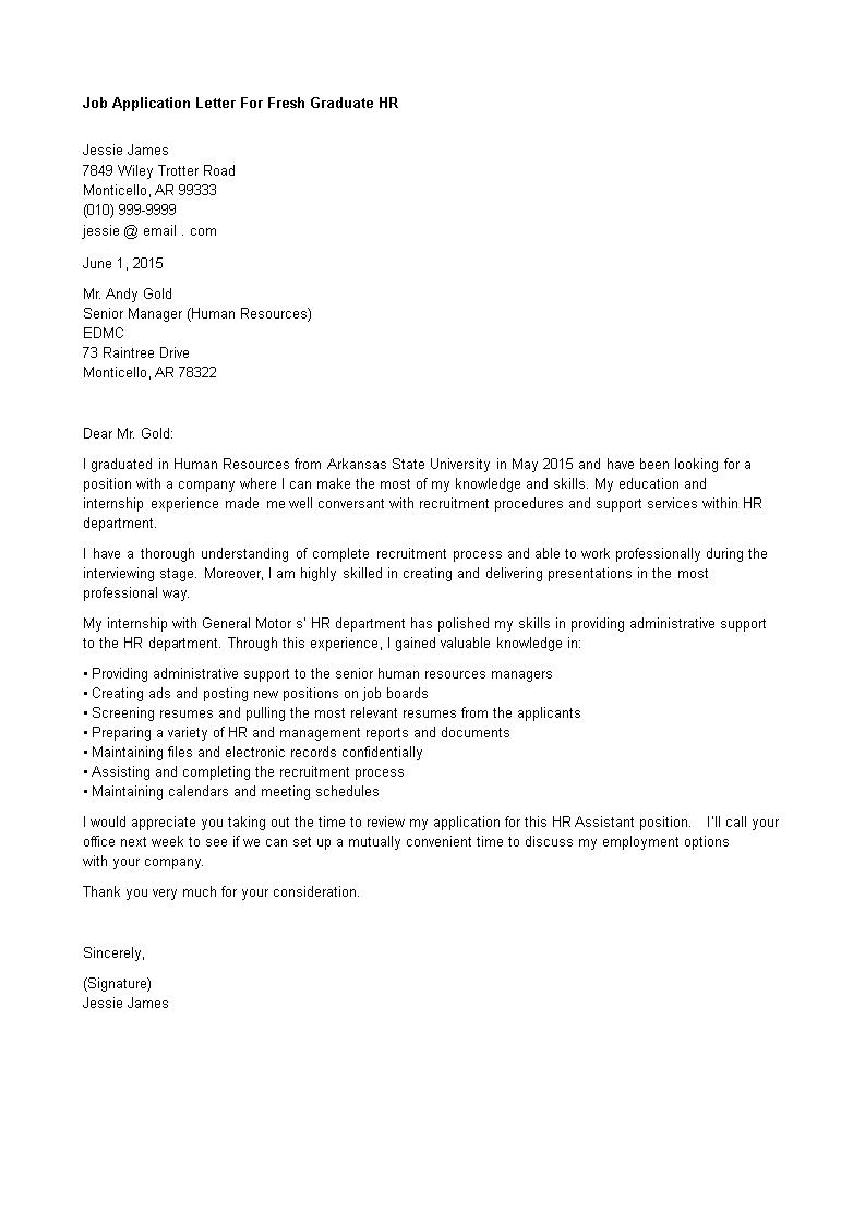Human Resources Cover Letter Examples from www.allbusinesstemplates.com