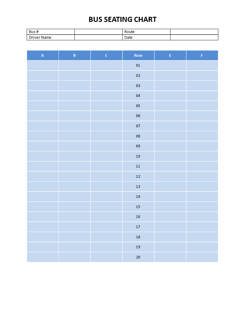 Bus Seating Layout Template main image