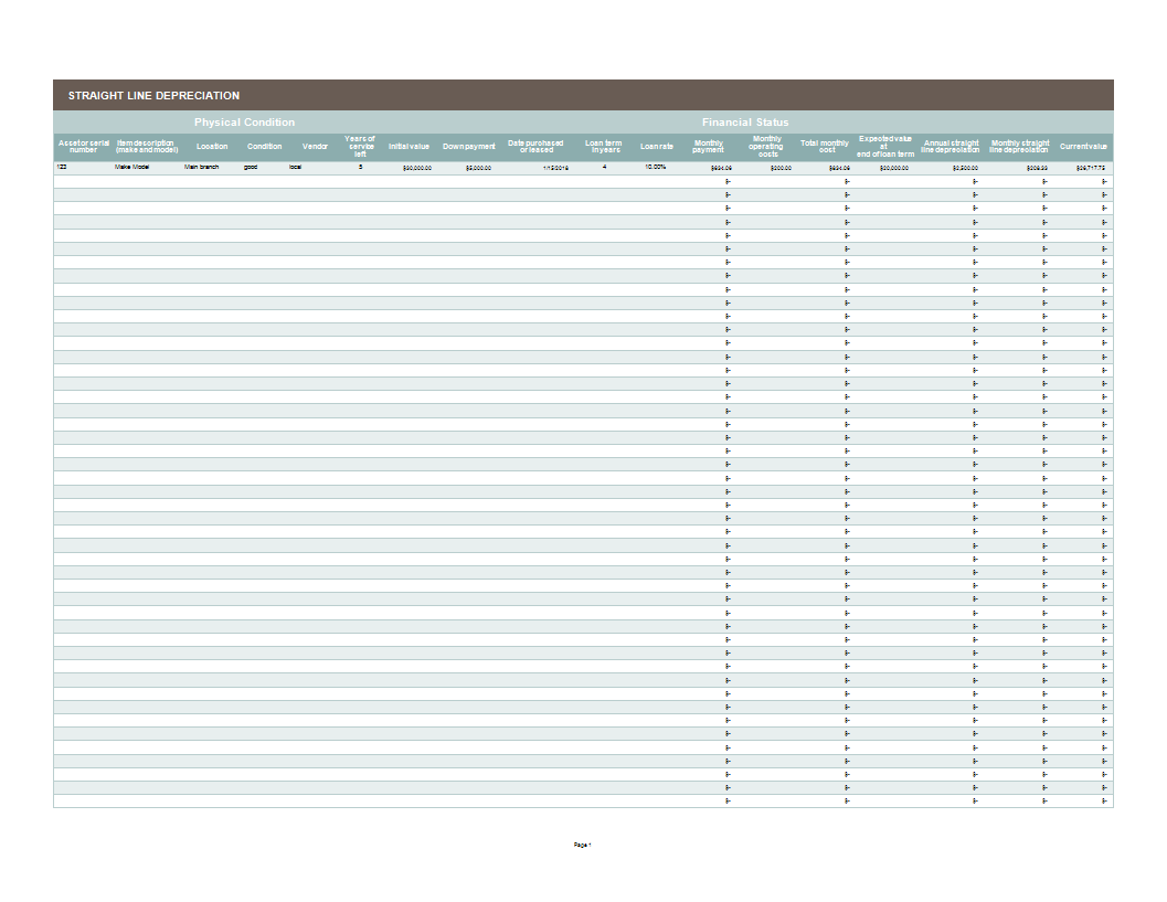 depreciation schedule template excel spreadsheet modèles