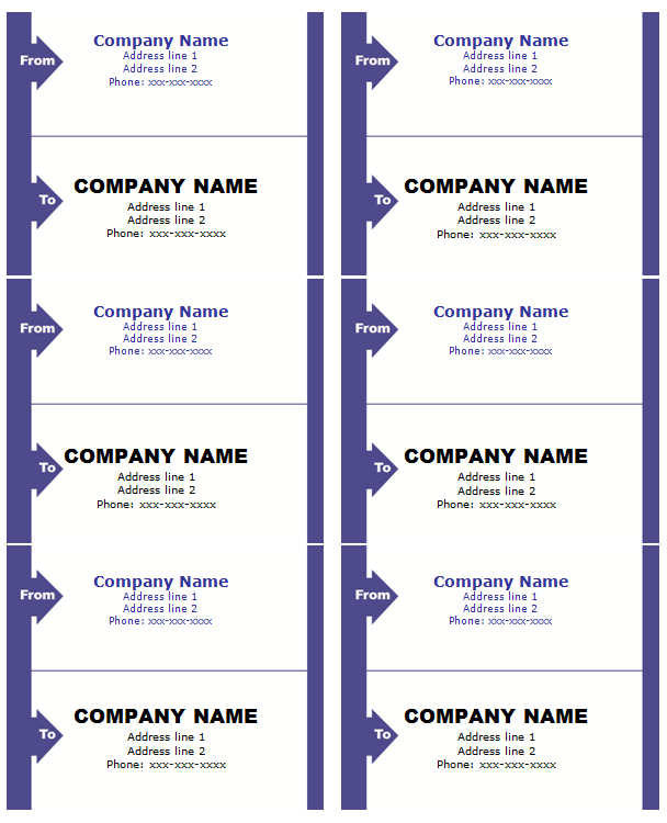 address label template Hauptschablonenbild