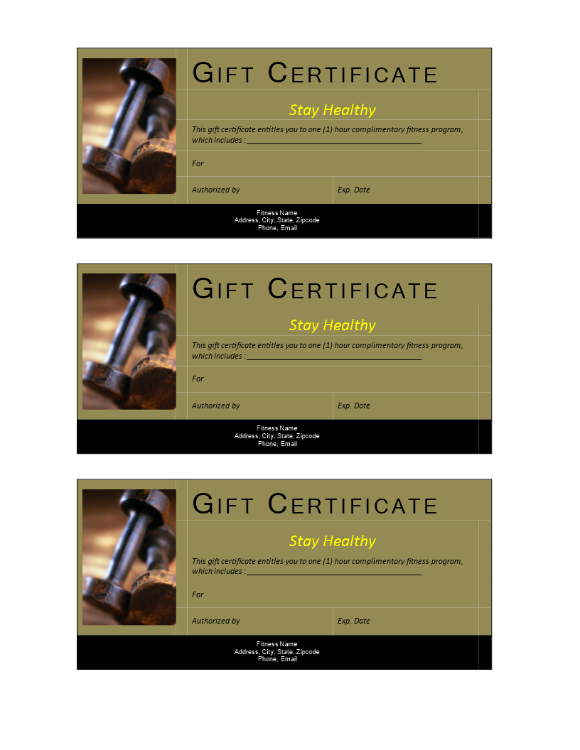 fitness gift voucher non-cash value plantilla imagen principal