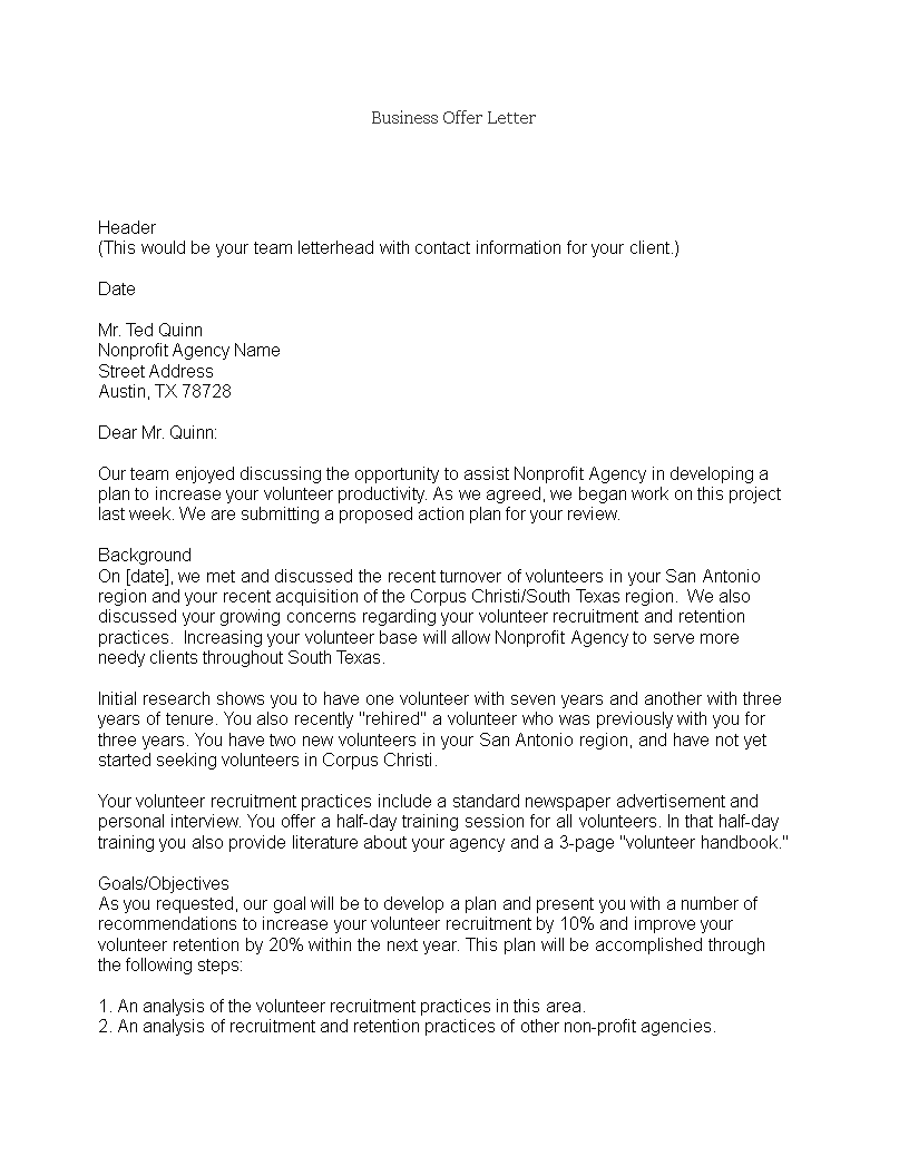 attractive business offer letter template