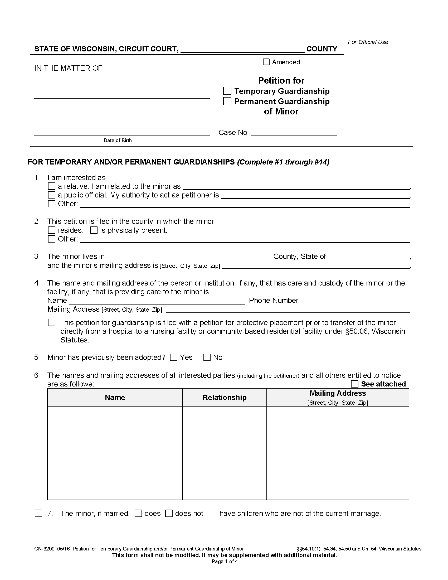 Guardianship Petition Form main image