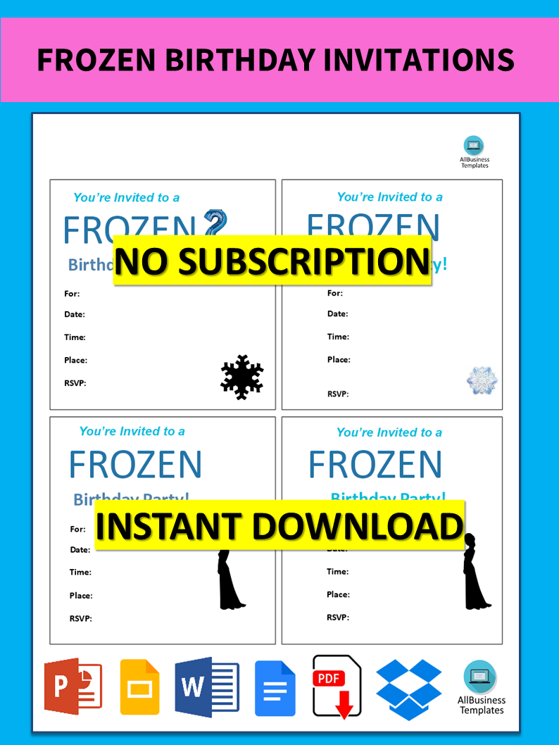 Frozen Birthday Invitation Template from www.allbusinesstemplates.com