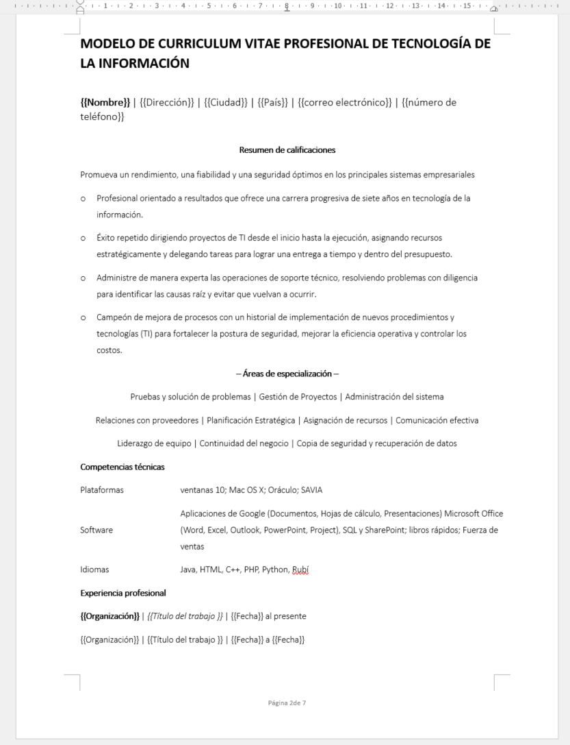 curriculum vitae ti modèles