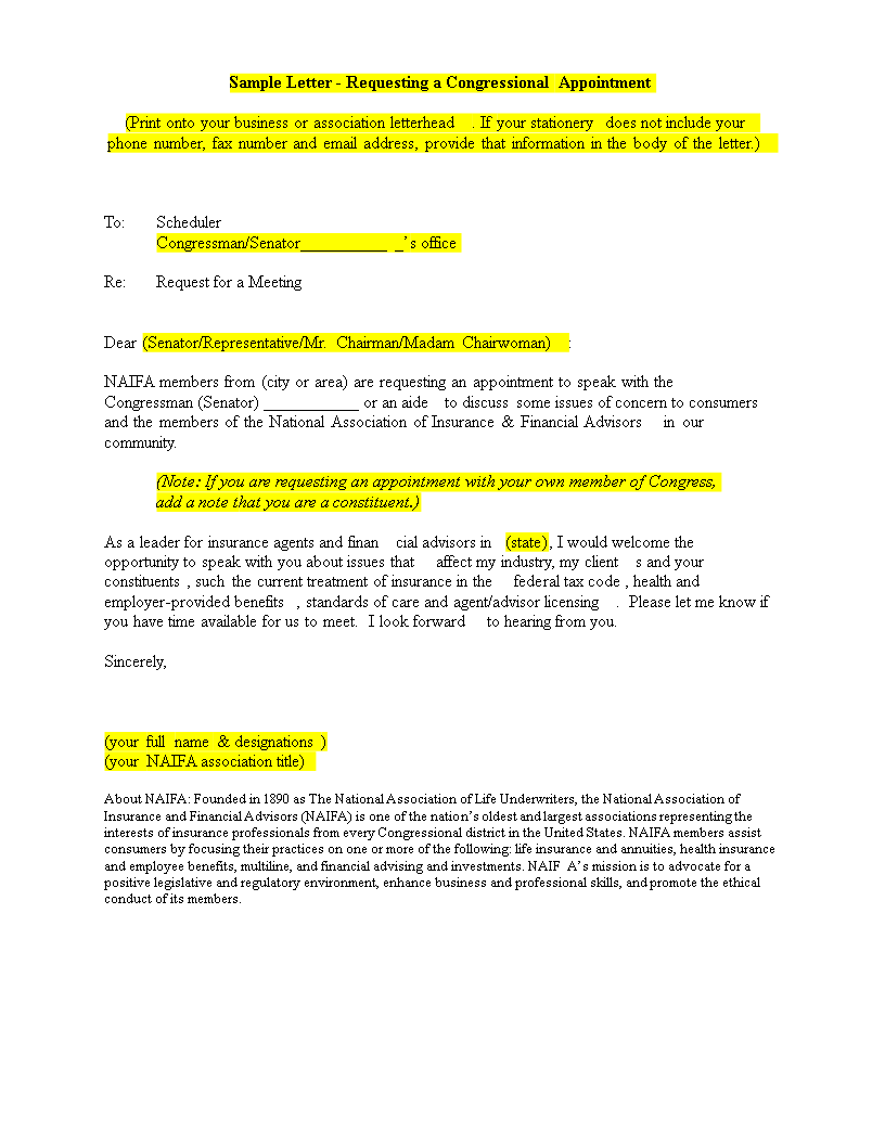 Customer Meeting Appointment Letter main image